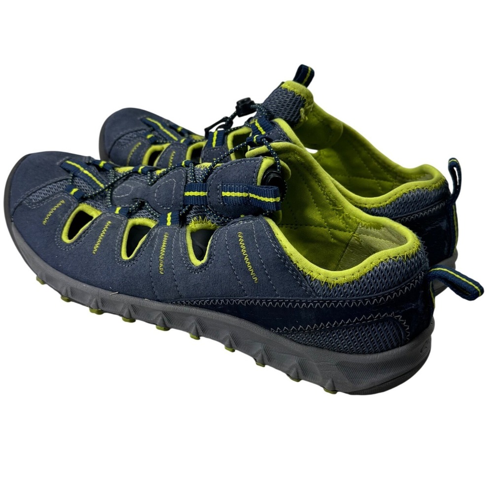 Clarks Privo Sport Sandals Womens 8M Navy Blue Lime Green Bungee Hiking Gorpcore